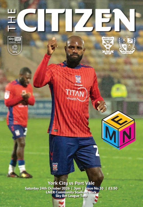 Match Day Programme York City V Port Vale