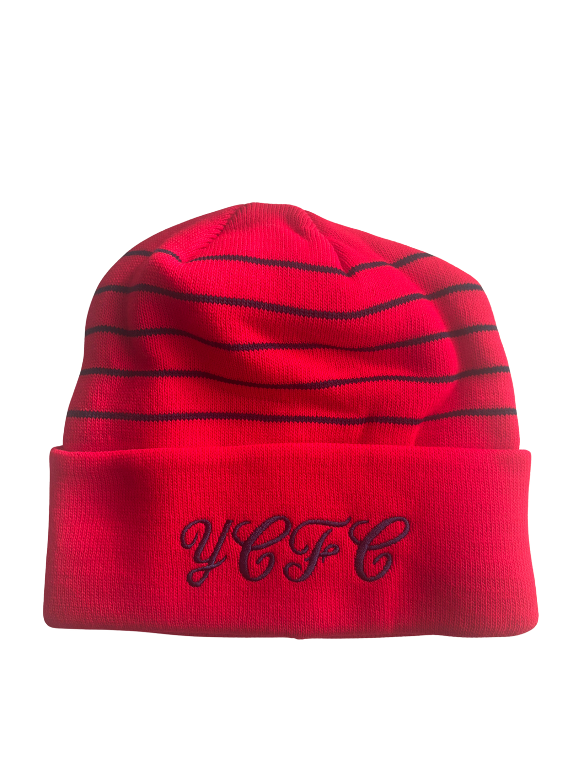YCFC Script Red Beanie Hat