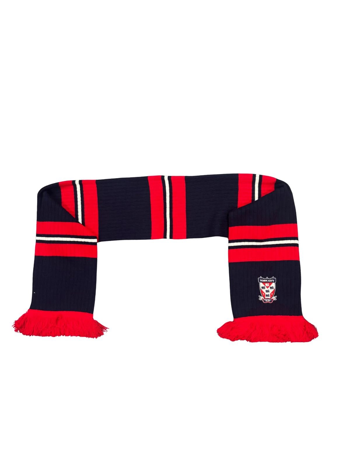 White Stripe Ribbed Scarf image 0