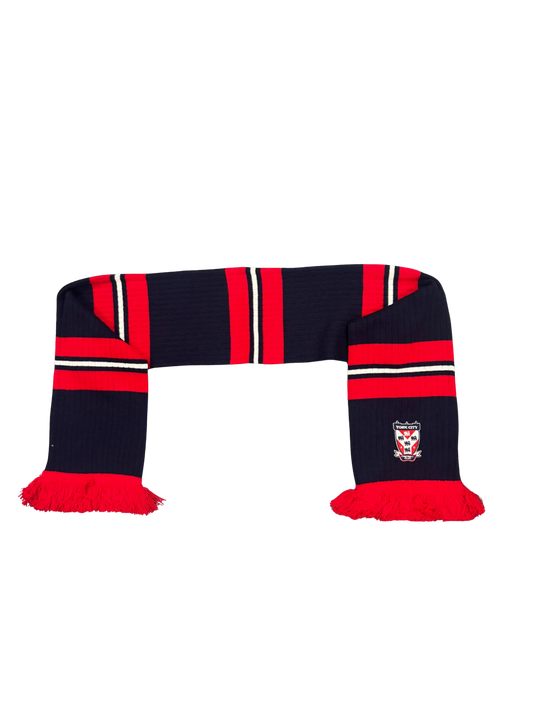 White Stripe Ribbed Scarf image 0