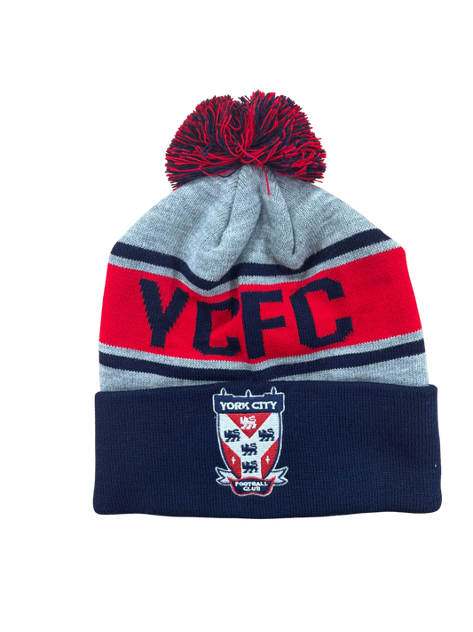 YCFC Bobble Hat Grey Stripe image 0