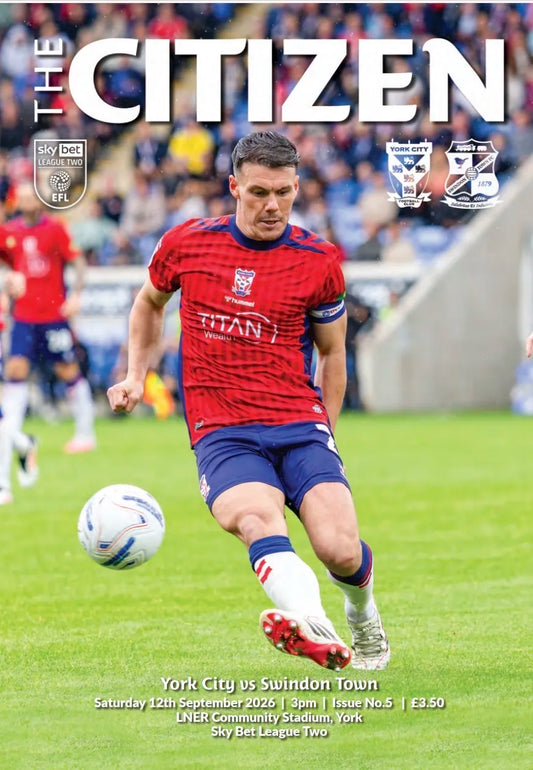 Match Day Programme York City V Swindon Town image 0