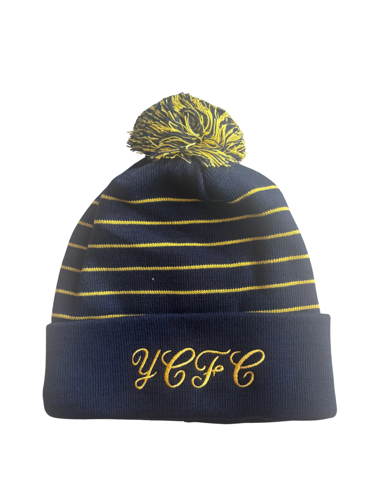 YCFC Yellow Script Bobble Hat