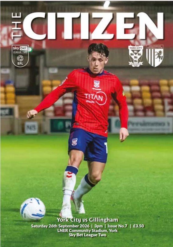 Match Day Programme York City V Gillingham