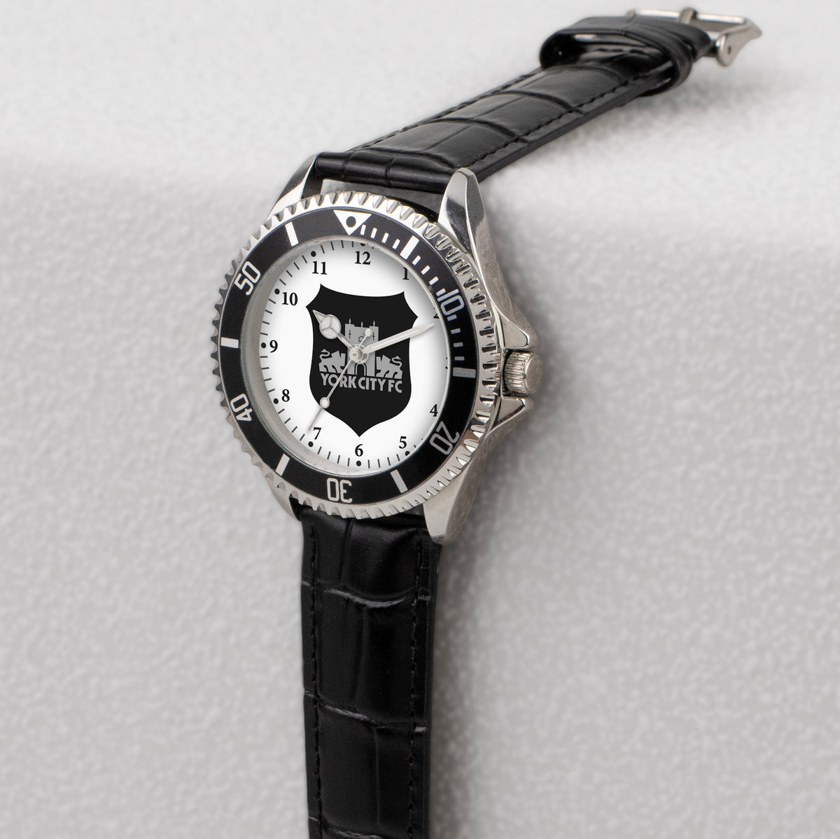 Retro Crest Black Strap Watch