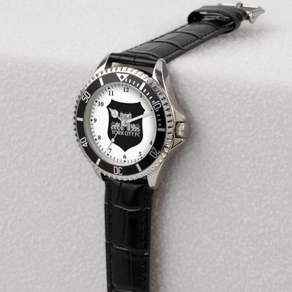 Retro Crest Black Strap Watch