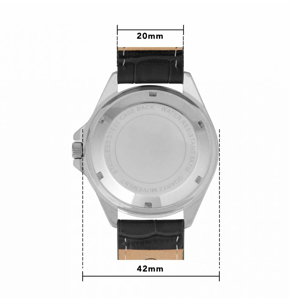 Retro Crest Black Strap Watch
