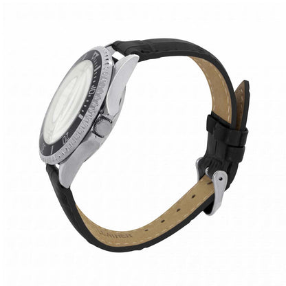 Retro Crest Black Strap Watch